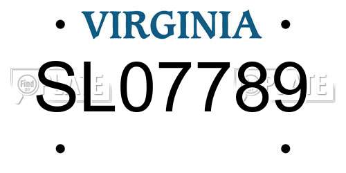 SL07789 Virginia License Plate