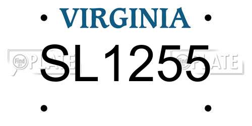 SL1255 Virginia License Plate