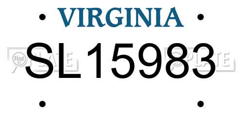 SL15983 Virginia License Plate