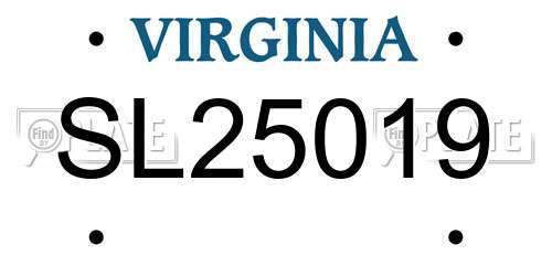 SL25019 Virginia License Plate