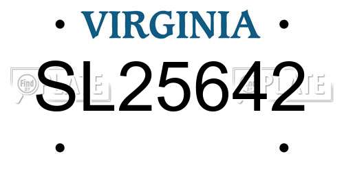 SL25642 Virginia License Plate