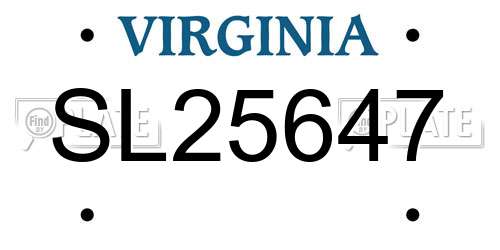 SL25647 Virginia License Plate