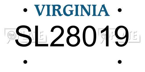 SL28019 Virginia License Plate