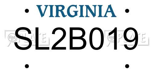 SL2B019 Virginia License Plate