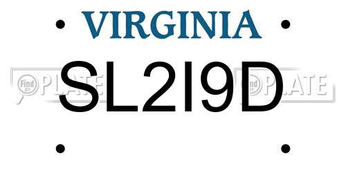 SL2I9D Virginia License Plate