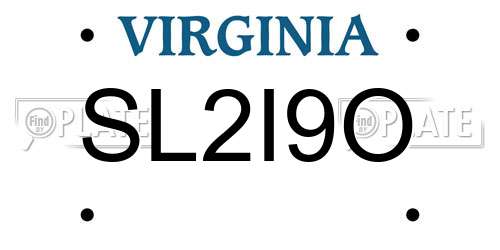SL2I9O Virginia License Plate