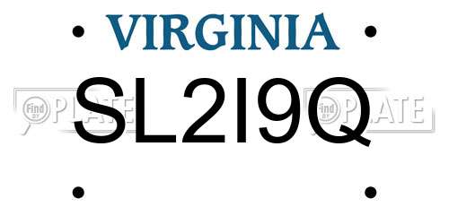 SL2I9Q Virginia License Plate