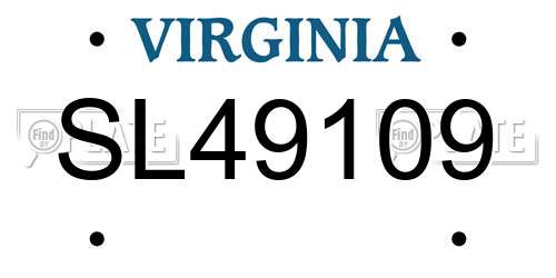 SL49109 Virginia License Plate