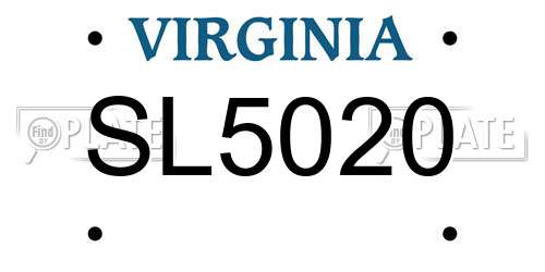 SL5020 Virginia License Plate