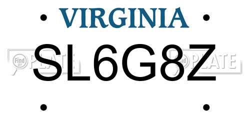 SL6G8Z Virginia License Plate