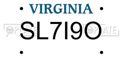 SL7I9O Virginia License Plate