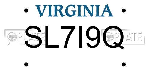 SL7I9Q Virginia License Plate