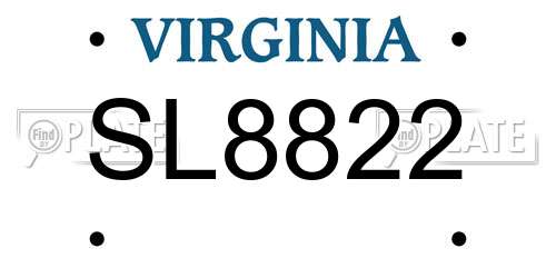 SL8822 Virginia License Plate