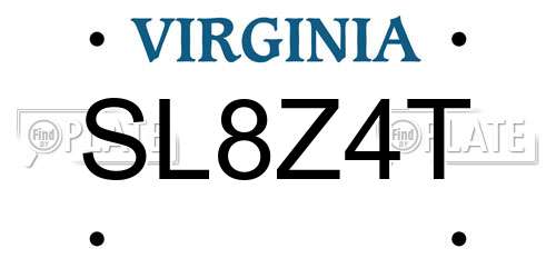 SL8Z4T Virginia License Plate