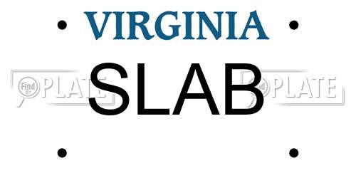 SLAB Virginia License Plate