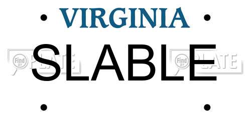 SLABLE Virginia License Plate