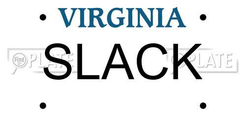SLACK Virginia License Plate