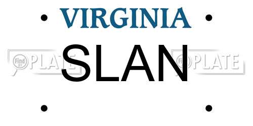 SLAN Virginia License Plate