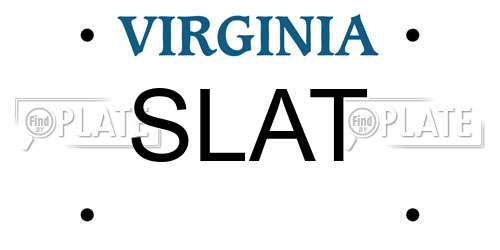 SLAT Virginia License Plate