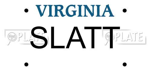 SLATT Virginia License Plate