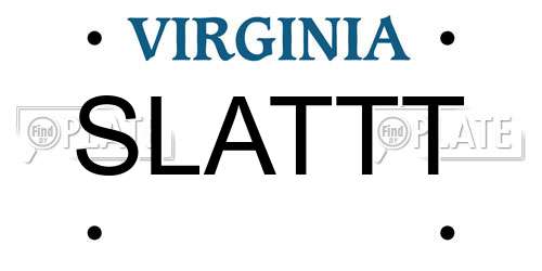 SLATTT Virginia License Plate