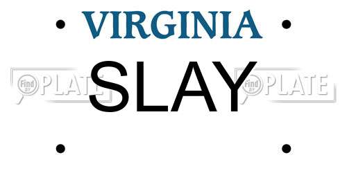 SLAY Virginia License Plate