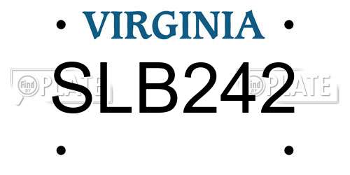 SLB242 Virginia License Plate