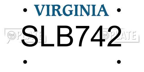 SLB742 Virginia License Plate