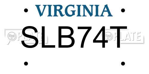 SLB74T Virginia License Plate