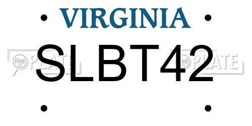 SLBT42 Virginia License Plate