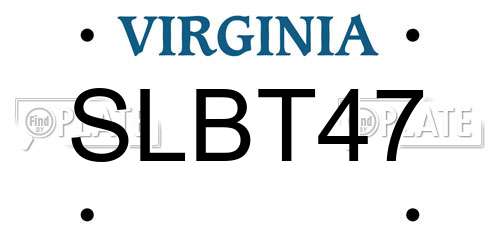 SLBT47 Virginia License Plate