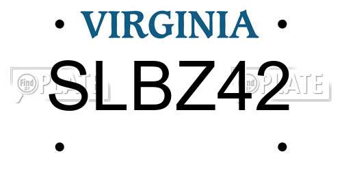 SLBZ42 Virginia License Plate