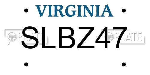 SLBZ47 Virginia License Plate