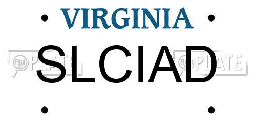 SLCIAD Virginia License Plate