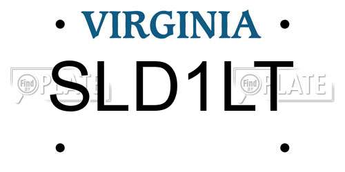 SLD1LT Virginia License Plate