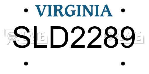 SLD2289 Virginia License Plate