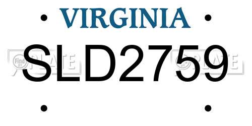 SLD2759 Virginia License Plate