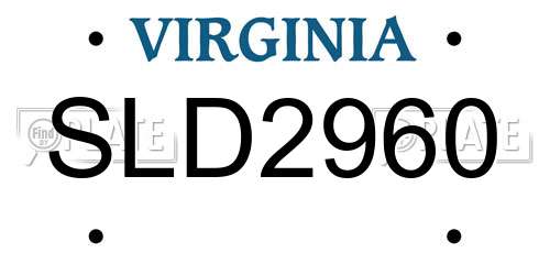 SLD2960 Virginia License Plate