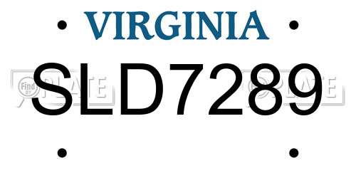 SLD7289 Virginia License Plate