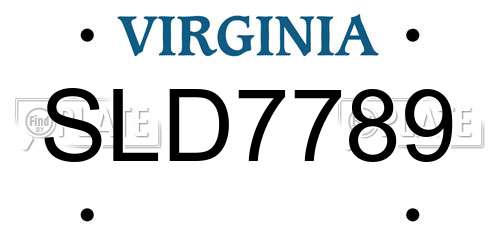 SLD7789 Virginia License Plate