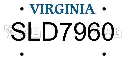 SLD7960 Virginia License Plate