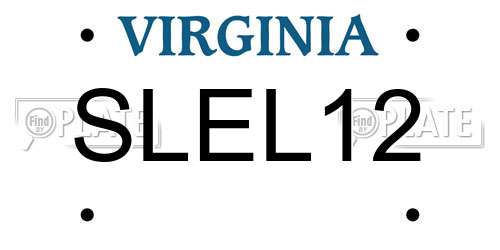 SLEL12 Virginia License Plate