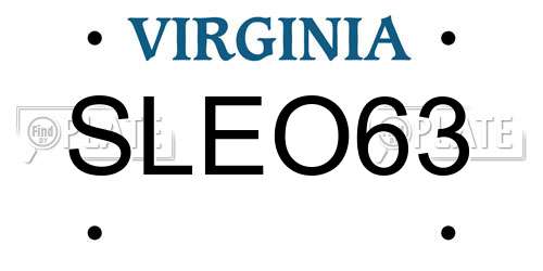 SLEO63 Virginia License Plate
