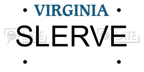 SLERVE Virginia License Plate