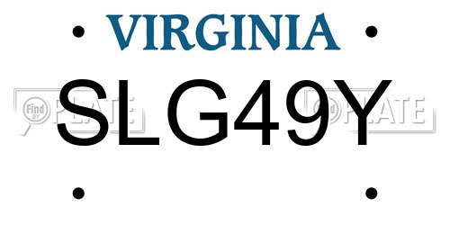 SLG49Y Virginia License Plate