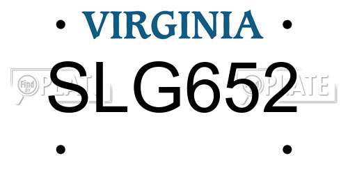 SLG652 Virginia License Plate
