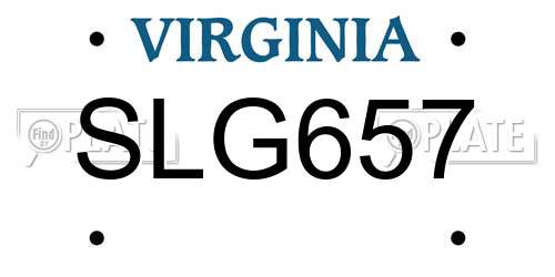 SLG657 Virginia License Plate