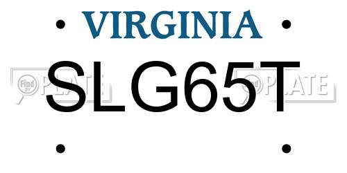 SLG65T Virginia License Plate
