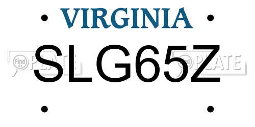SLG65Z Virginia License Plate