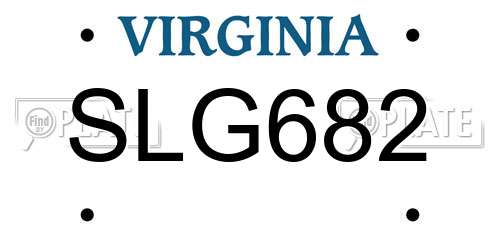 SLG682 Virginia License Plate
